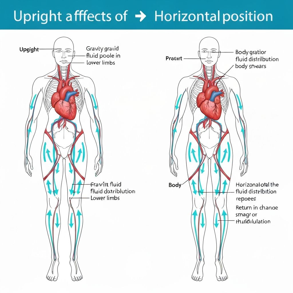 Postural effects on fluid and blood circulation